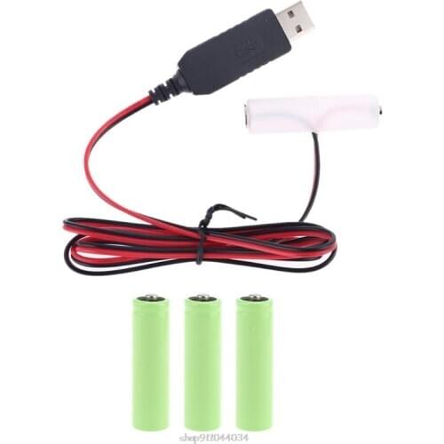 LR6 AA Battery Eliminator USB Power Supply Cable Replace 1-4pcs 1.5V AA Battery for Radio Electric Toy Clock LED Strip D03 20