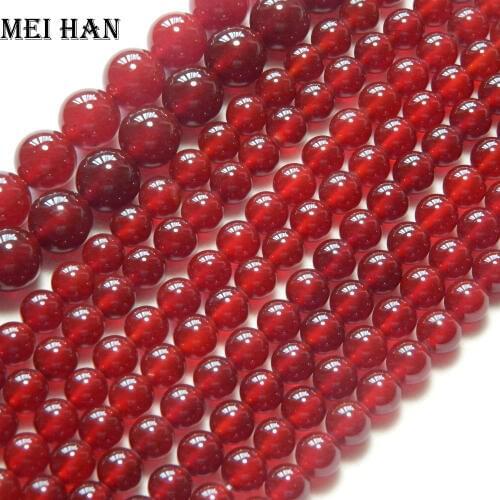 Meihan Free shipping 6mm & 8mm & 12mm natural red agate dyeing round loose beads for jewelry necklace making DIY design