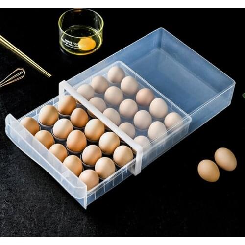 MLGB 30 Grid Egg Holder for Refrigerator Fresh Egg Storage Box for Fridge Drawer Type Egg Container Case