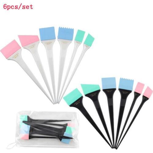 6pcs/set Hair Dyeing Brushes Spatula Coloring Comb Kit Set Hair Mixing Color Stirrer Scraping Comb Pro Salon Barber Styling Tool