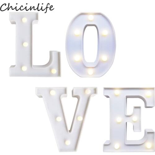 Chicinlife 4pcs LOVE Led Night Light Romantic Wedding Valentine party Decoration Lovers Gift Bridal shower Wedding Supplies