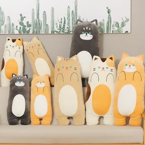 New Long Kawaii Pillows Series Plushies Toy Cat Dog Anime Strip Cushion To Send Girlfriend Gifts