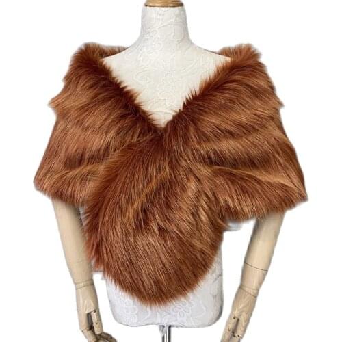 New Fashion Fur Long Fur Dress Shawl Nightclub Fur Dress Waistcoat Faux Fur Cape