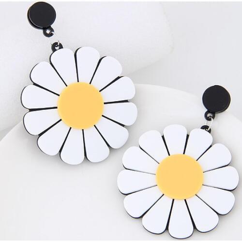 New round flower Long drop earrings candy color earrings for women brincos 2017
