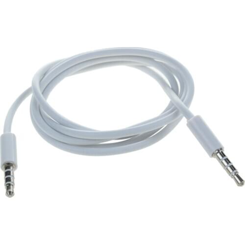 New 4 Pole 1m 3.5mm Male-Male Connector Cable Record Car Aux o Cord Headphone