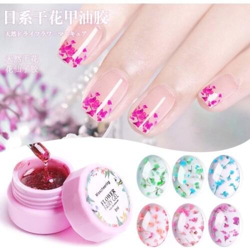 New Nail Art Japanese Dried Flower Glue Transparent Flower Fairy Petal Glue Phototherapy Nail Polish Glue Vegetable Nail Gel