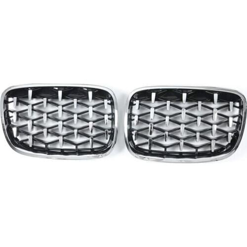 A Pair Car Front Bumper Kidney Grille Grill Diamond Meteor Style For BMW BMW E70 E71 E72 X5 X6 2007-2013 Auto Accessories
