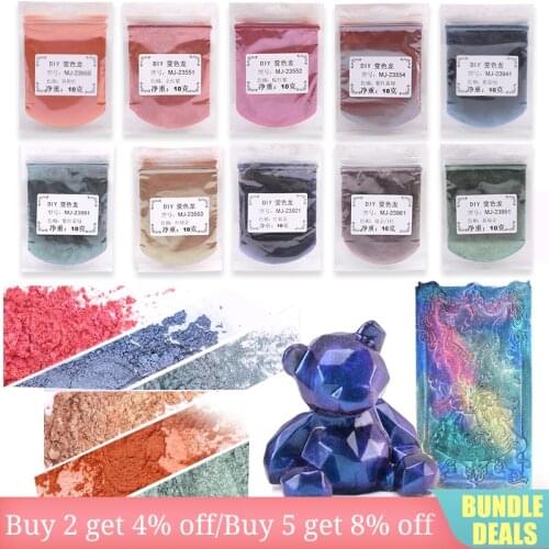 10 Colors Chameleon Pigment Power For Epoxy Resin Intense Color Powder Chrome Powder Pigments For Resin DIY Nail Art Painting