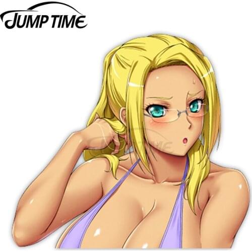 Jump Time Amagi Brilliant Park Ashe 11.7 Cute Anime Girl Peeker Vinyl Decal Window Waifu Car Stickers