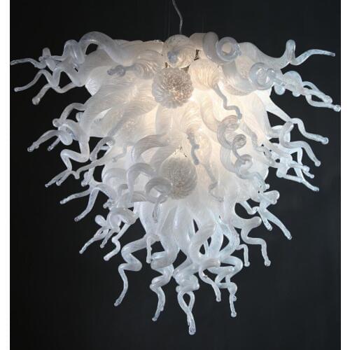 Contemporary White Color Hot Sale Flush Mounted LED blown glass Chihuly Chandelier light Fixture