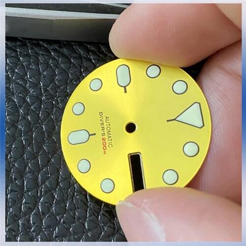 For NH36A Dial 28.5mm C3 Luminous Watch Dial for SKX007 Movement Accessories