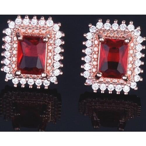 Vintage Luxury Jewelry Charm Unusual Square Stud Earrings S925 Silvery Piercing Earrings For Women Wedding Anniversary Gift