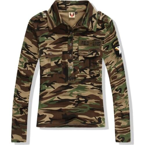 Camouflage T Shirts Womens Military Uniform Cotton Tops Army Leisure Printed T-shirt Female Camo Woodland Tshirt