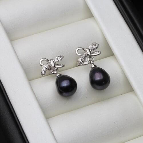 Natural Freshwater Pearl Earings Fashion Jewelry Korean White Statement Boho 925 Sterling Silver Drop Earrings For Women