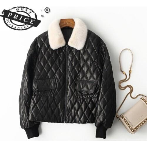 Winter 2021 Womens Down Jacket 20% White Duck Down Real Sheepskin Coat Female Parkas Woman Mink Fur Collar Abrigo Mujer