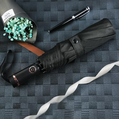 Luxury Automatic Parasol Umbrella Big Black Golf Beach Umbrella Garden Windproof Automatic Men Ombrello Rain Gear BY50BU