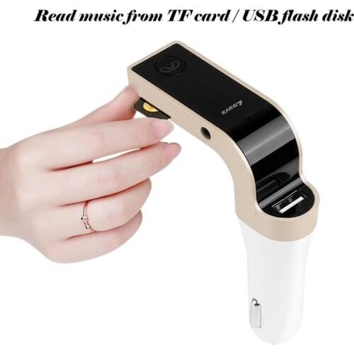 100pcs HandsFree Wireless Bluetooth FM Transmitter G7 + AUX Modulator Car Kit MP3 Player SD USB red led