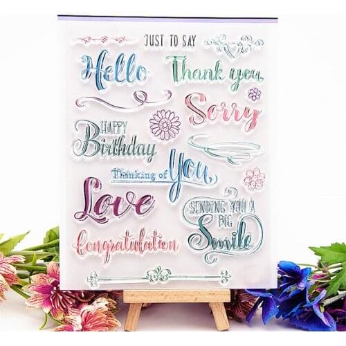 14x18cm Color words Transparent Clear Stamps Silicone Seals Roller Stamp DIY scrapbooking photo album/Card Making Easter