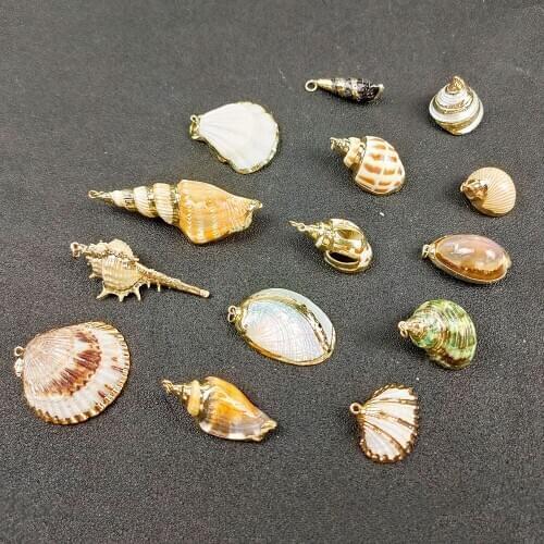 2pcs Natural Shell Conch Charms Women Jewelry Making Bohemian Beach Style Phnom Penh Small Pendant for DIY Necklace Accessories