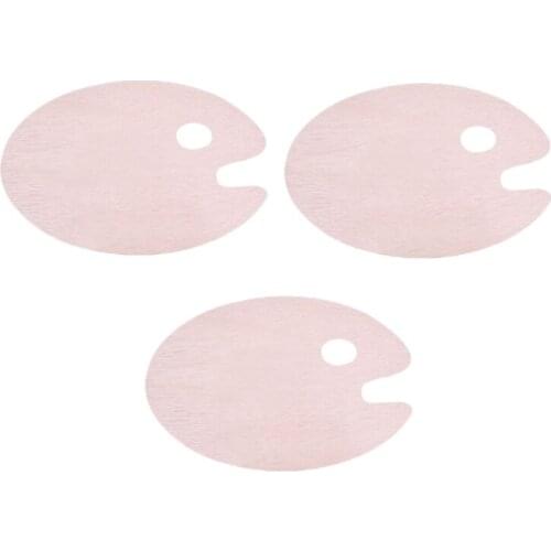 3Pcs Wooden Paint Palette Wood Palette Oval Shaped 8 x 12 Inch Wooden Paint Tray Use with Acrylic Watercolor and Brushes
