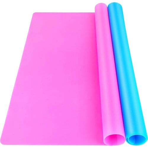 1pc Blue&Rose Red Large Silicone Sheet Mat Premium Silicone Placemat Multipurpose Mat for Crafts Jewelry Casting Moulds Mats