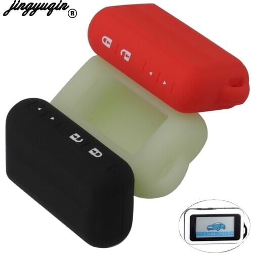 Jingyuqin Silicone Case Key Cover For Starline E90 E63 E91 E61 E95 E66 E60 LCD Two Way Car Alarm Remote CaseKeychain Transmitter