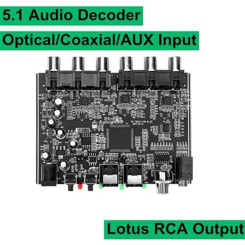 DAC Module 5.1 Channel AC-3 PCM Digital Optical Coaxial DTS RCA HiFi Stereo Audio Home Theater Decoder Decoding Board Amplifier