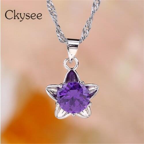 Ckysee 5pcs/lot 13*21mm Multicolor Alloy Zircon Star Pendant Handmade Charms For DIY Necklace Jewelry Making Accessories
