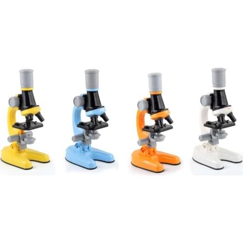 Children Biological Microscope Kit Lab LED 100X-400X-1200X Home School Science Educational Toy Gift For Kids