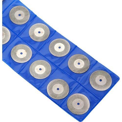 10Pcs 30mm Diamond Coated Rotary Saw Blade Cutting Cut Off Wheels Disc Kits Glass Marble Tile Grinding Cutting Tool