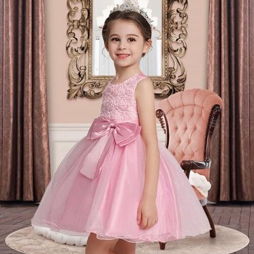 High-end elegance childrens wear flower girl dress performance kids piano birthday lace princess tutu dress baby girl clothing