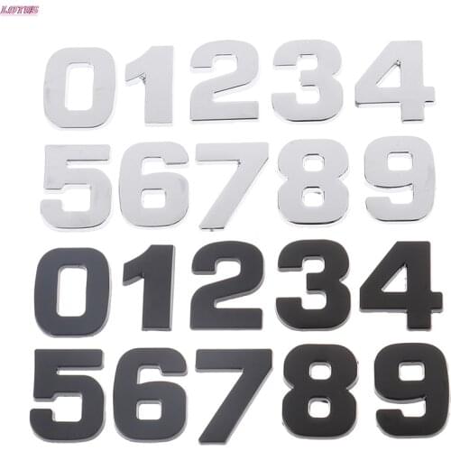 Brand New 3D 5cm Digits 0-9 Number Sticker Plate Sign Hotel Silvery Door Number Plaque Modern Plated House Home Decor