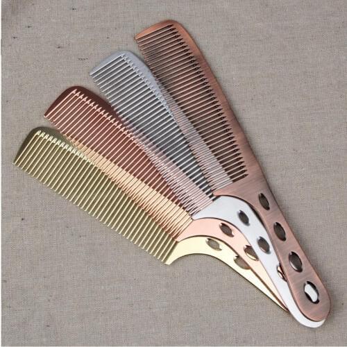 Metal Antistatic Barbers Hair Brush Professional High Quality Aluminum Hairdressing Combs