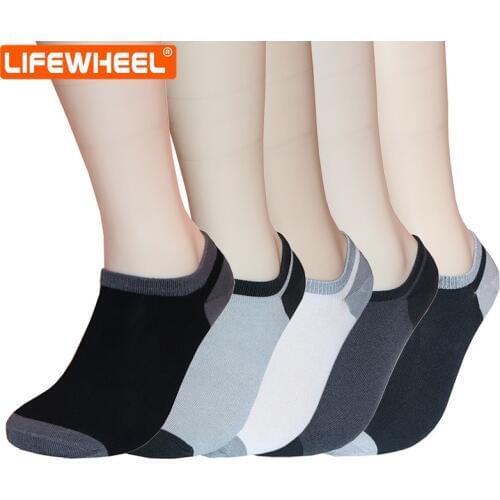 LifeWheel Men Socks Thin Bamboo Fiber Deodorant Invisible Breathable Cotton Men Socks Four Seasons Boys Low Help Sports Summer
