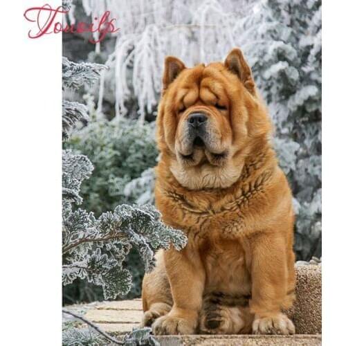 TOUOILP "Chow Chow"rhinestone pasted,cross stitch,full square&round dog diamond painting abstract,handcraft crafts,home decor