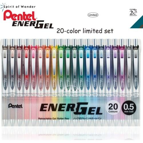20th Anniversary Japanese Pentel Gel Pen Set 20-color BLN75Z Writing Smooth and Quick-drying 0.5/0.7 Mm