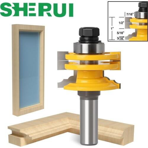 1 Pc 1/2" Shank Glass Door Rail & Stile Reversible Router Bit Wood Cutting Tool woodworking router bits