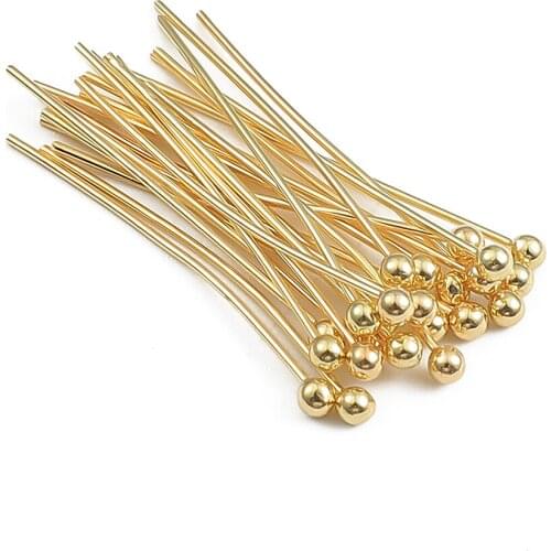 Wholesale 18k Gold Plated16-35mm Copper Ball Head Pin For Jewelry Making Beading Pins Findings Supplies DIY Make Jewelry