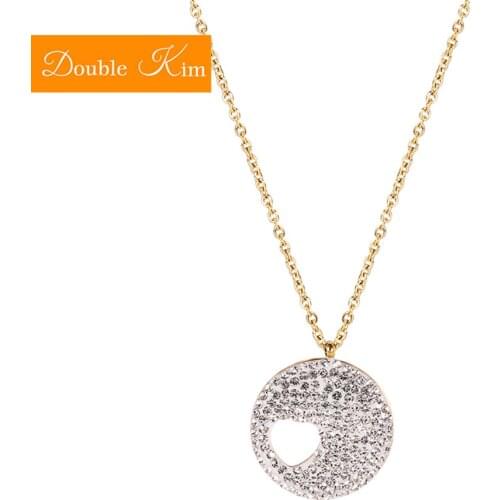 Zircon Love Heart Pendant Necklace Titanium Stainless Steel Chain Necklace Inlaid Zircon Trendy Women Jewelry Gift Dropshipping