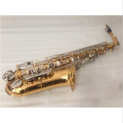Professional Gold Alto Saxophone With Silver Plated Key Sax