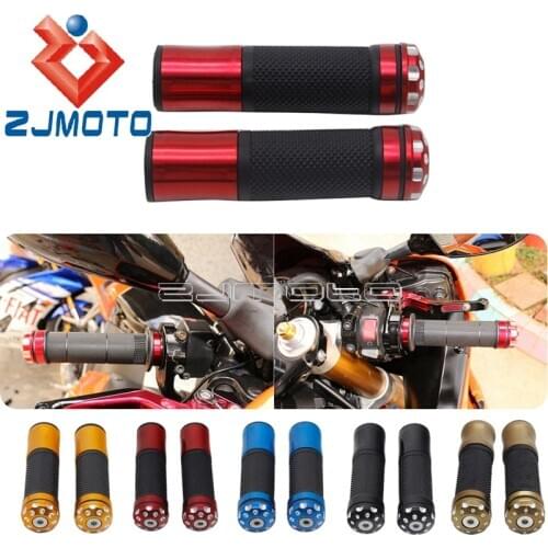 Aluminum + Rubber 7/8" Motorbike Hand Grips Handlebar Gel Universal For Harley Honda Triumph Cafe Racer Bobber Chopper