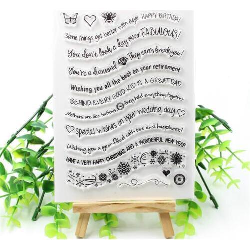 Special Wishes Transparent Clear Silicone Stamp/Seal for DIY scrapbooking/photo album Decorative clear stamp 230