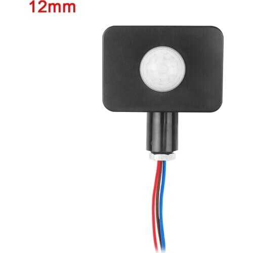 10mm/12mm PIR Infrared Motion Sensor Detector Outdoor Ultrathin LED Flood light 85-265V IP65 Adjustable PIR Switch