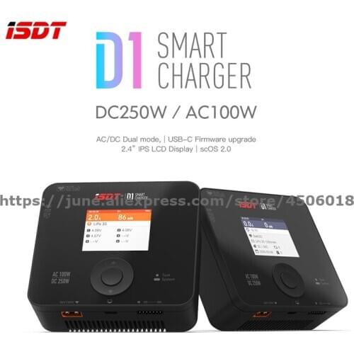 ISDT D1 AC 100W DC 250W Smart Battery Balance Charger For Lilon LiPo LiHV NiMH Pb Gaoneng Tattu Battery RC Models