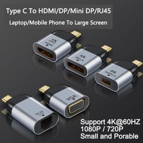 USB C to HDMI Adapter USB Type C HDMI Cable 4K 2.0 Converter for MacBook Samsung S10/S9 Huawei P40 Xiaomi Type C to HDMI RJ45