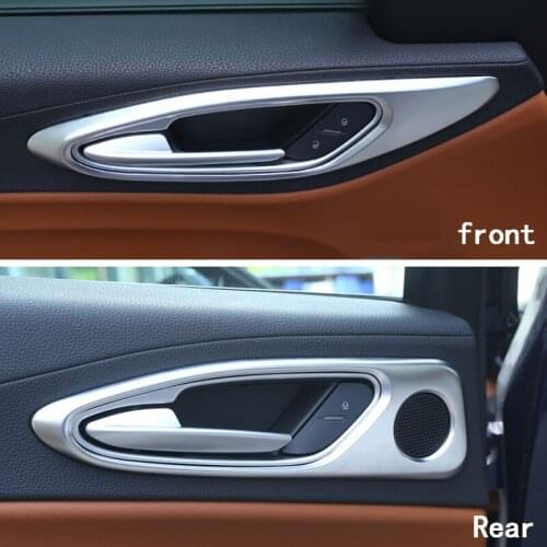 Car Inner Door Handle Frame Decoration Cover Stickers Interior Modification Accessories for Alfa Romeo Giulia