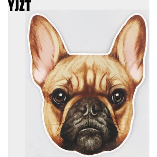 YJZT 13.8×16.4CM French Bulldog Cartoon Car Stickers Personality Windshield Decoration Accessories 21A-0333