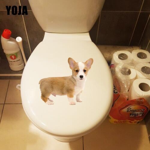 YOJA 21.7*18.9CM Cute Corky Dog Children Bedroom Wall Decor Decals Animal Toilet Sticker T1-0265