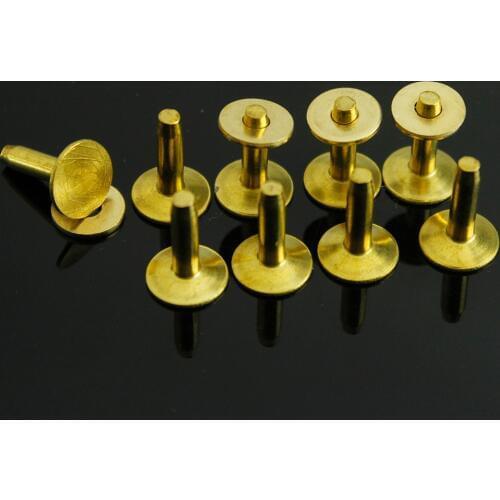 20pcs High quality Solid Brass rivets & burrs 1/2" leather craft belt luggage rivets studs Permanent Tack Fasteners