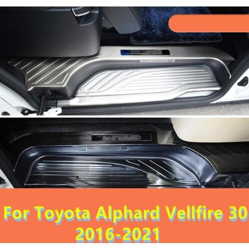 Refires door sill strip parts Threshold Scratchproof Guard decoration car accessories For Toyota Alphard Vellfire 30 2016-2021
